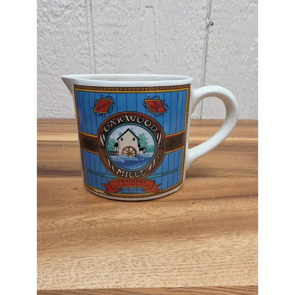 Vintage Oakwood Mills Grainery Feed & Seed Gravy Holder Cleveland, OH